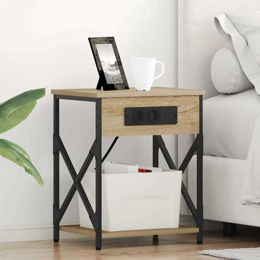 Nachttisch mit Ladestation 2 pcs Sonoma Eiche 41 x 31 x 51 cm