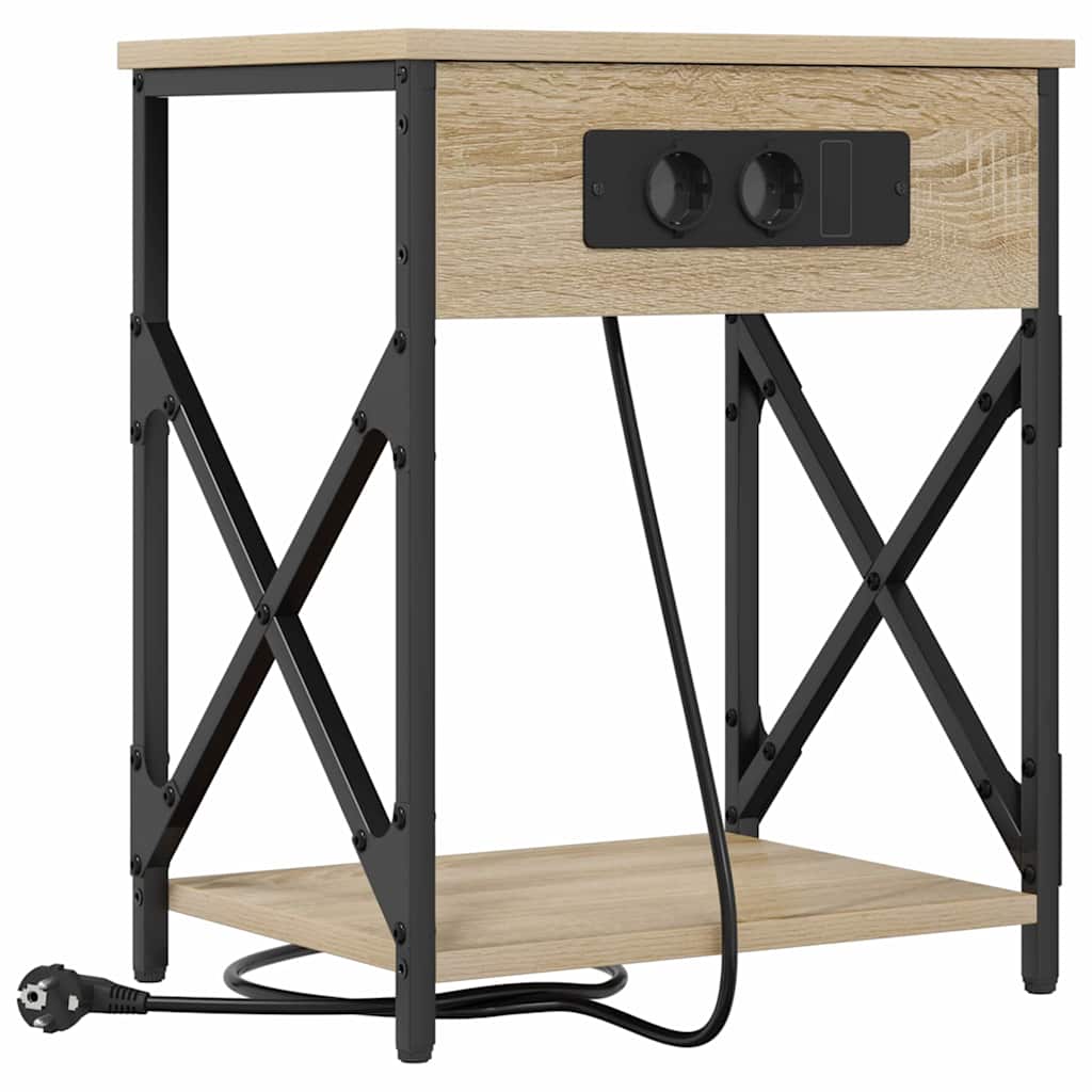 Nachttisch mit Ladestation 2 pcs Sonoma Eiche 41 x 31 x 51 cm