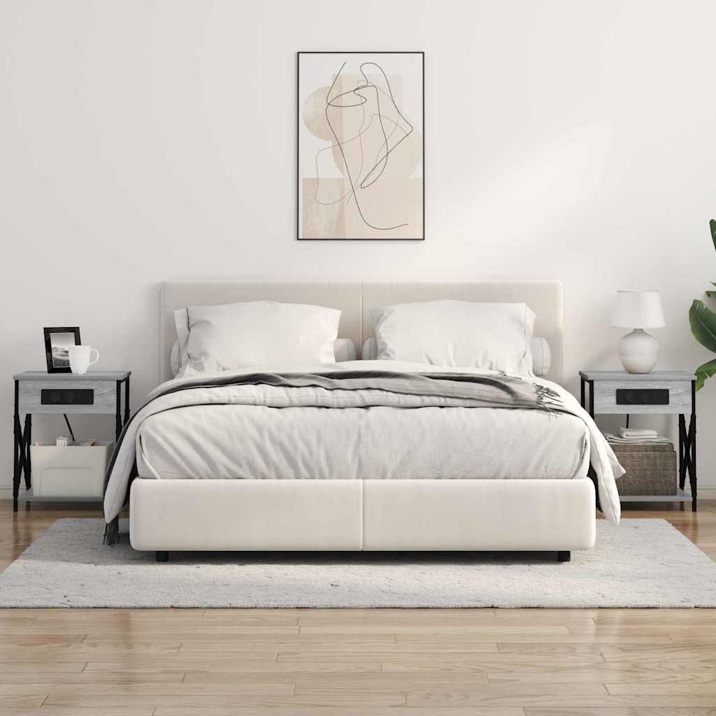 Nachttisch mit Ladestation 2 pcs Grau Sonoma 41 x 31 x 51 cm