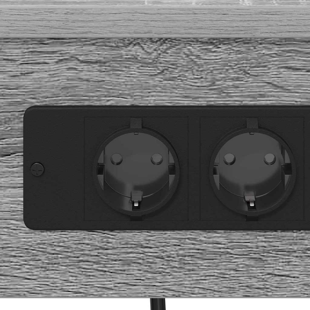 Nachttisch mit Ladestation mit Regal Grau Sonoma Holzwerkstoff