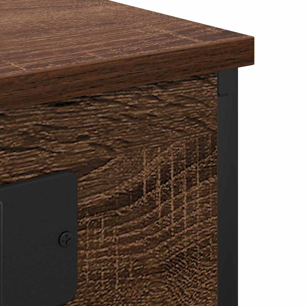 Nachttisch mit Regal Braune Eiche 41 x 31 x 76 cm Holzwerkstoff