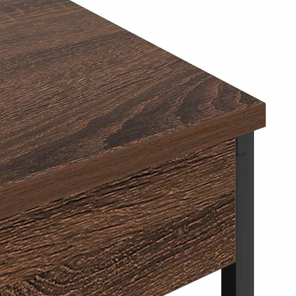 Nachttisch mit Ladestation mit Regal Braune Eiche Holzwerkstoff