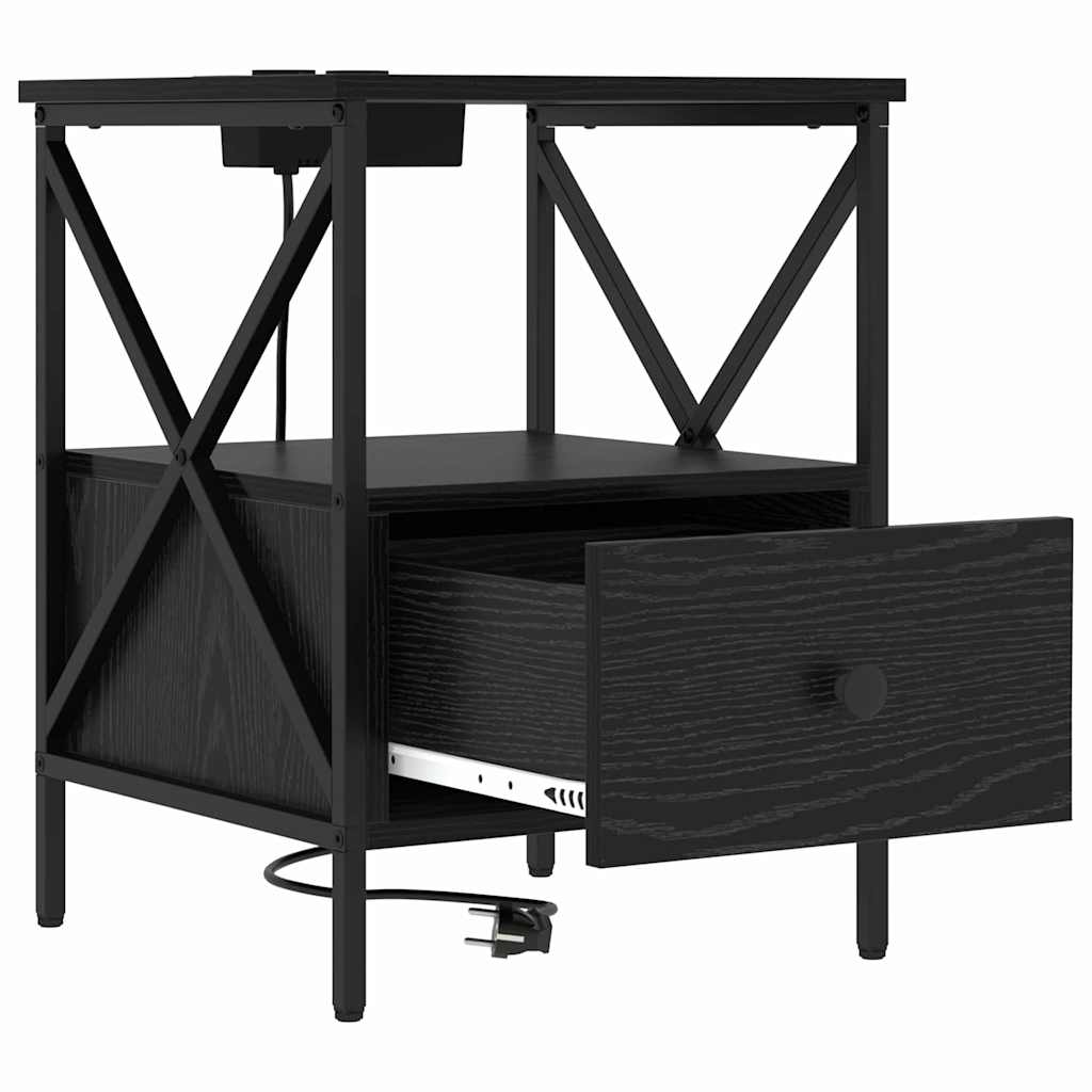 Nachttisch 2 pcs Schwarze Eiche 41,5 x 40,5 x 55 cm
