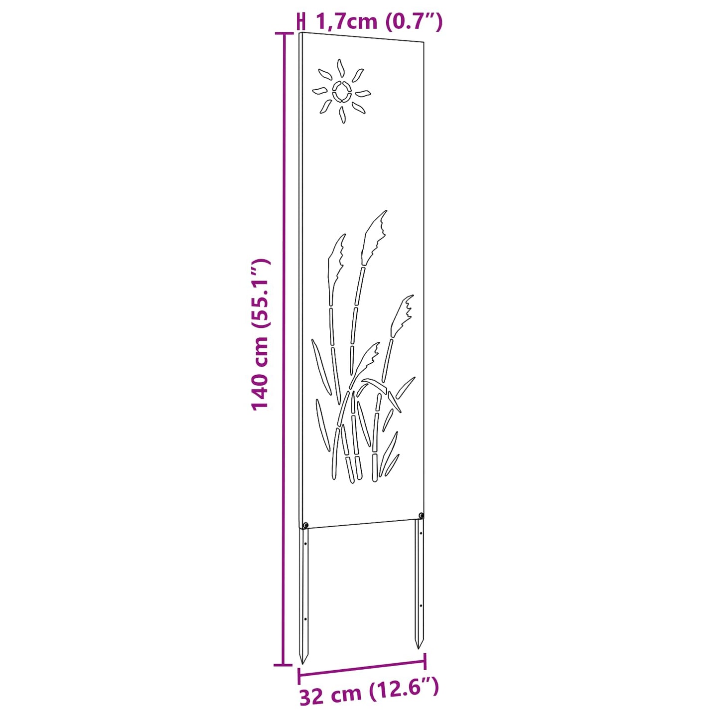 Garten Sichtschutz-Leinwand Weiß 32 x 140 cm