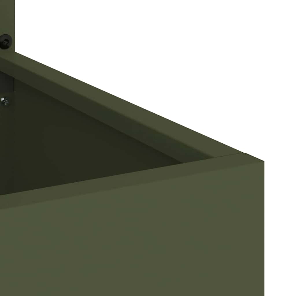 Blumentopf mit dekorativem Paneel Olivgrün 50 x 140 cm