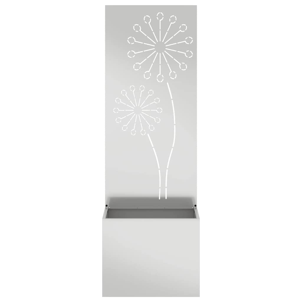 Blumentopf mit dekorativem Paneel Silber 50 x 140 cm