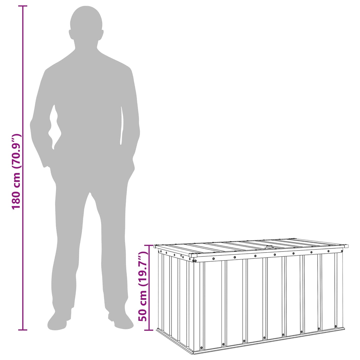 Gartenlagerbox Schwarz 101 x 56,5 x 50 cm Stahl