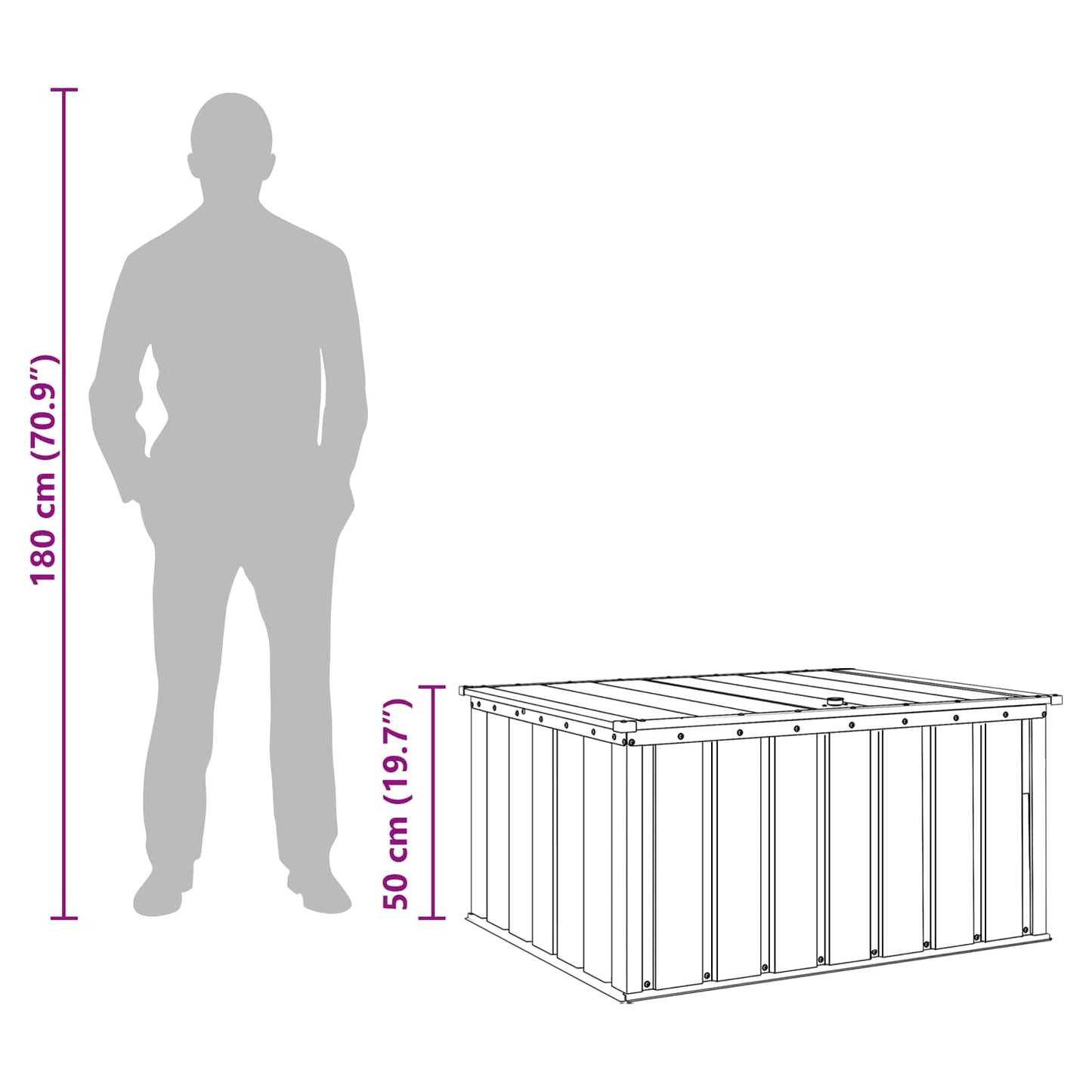 Gartenlagerbox Schwarz 101 x 82 x 50 cm Stahl