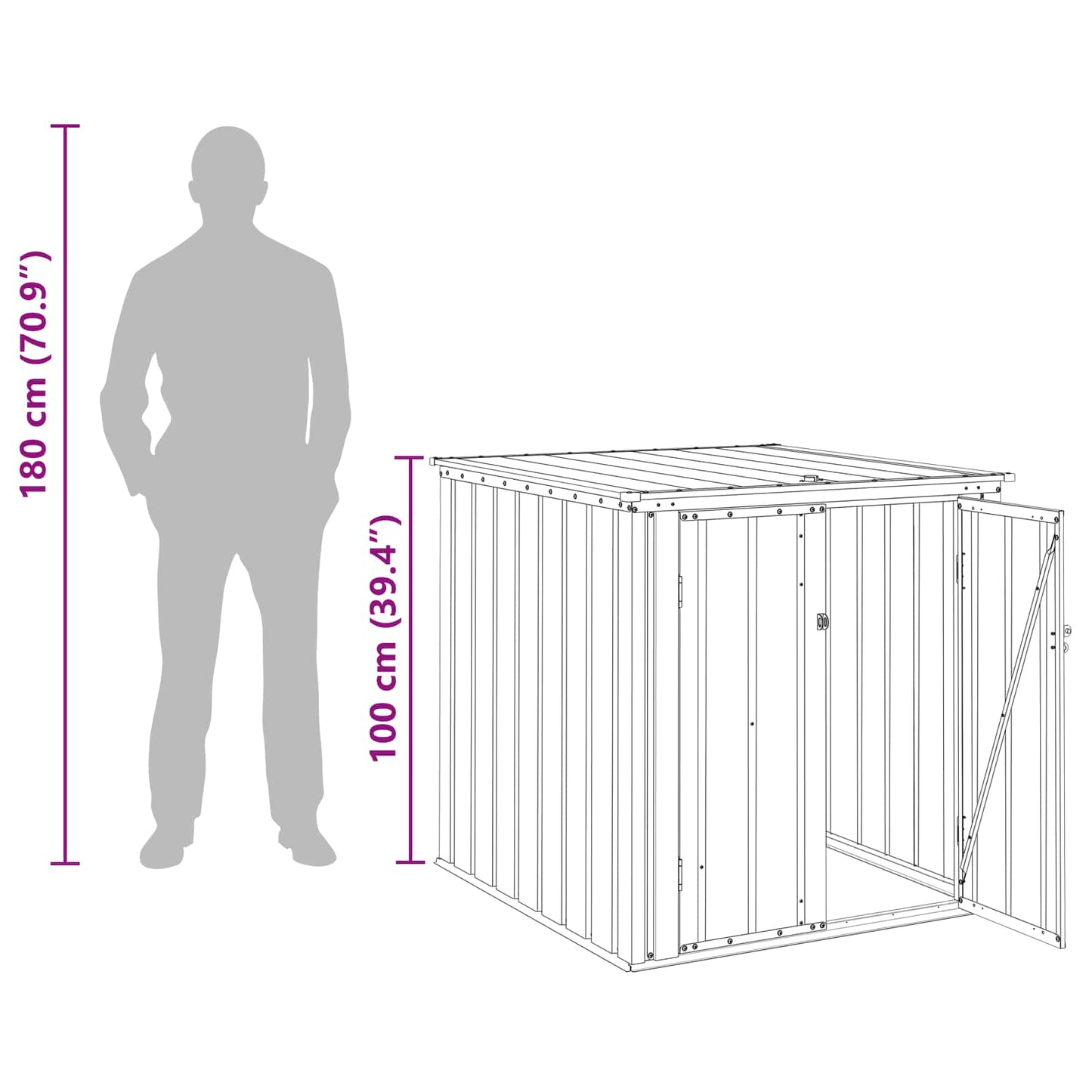 Gartenlagerbox Schwarz 101,5 x 107 x 100 cm Stahl