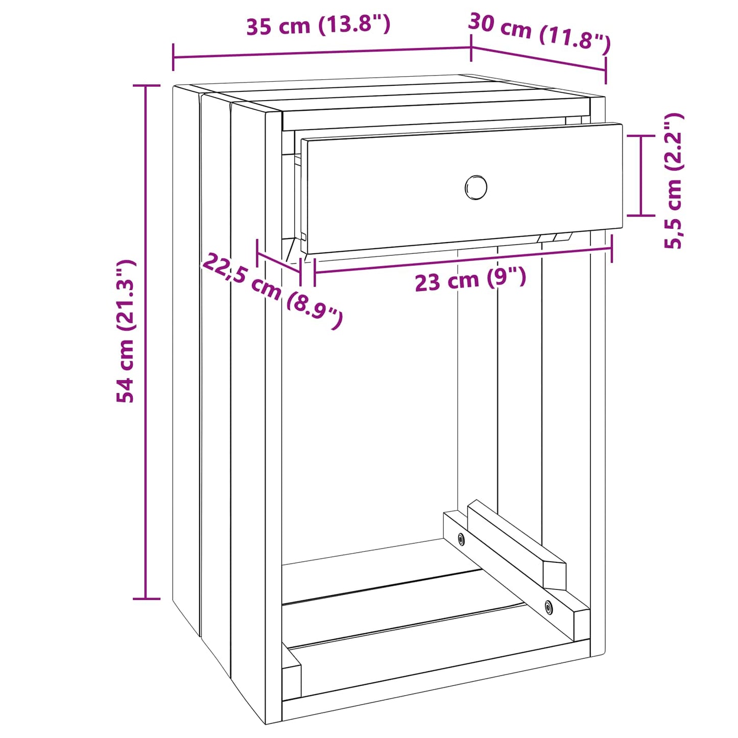 Nachttisch Braun 63 x 30 x 79 cm Massives Mahagoni Holz