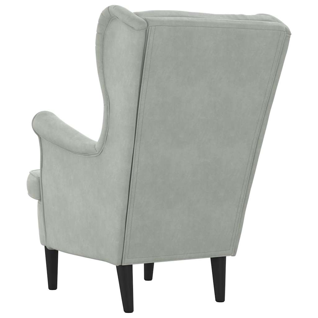 Sessel Hellgrau 71 x 92 x 91 cm Samt
