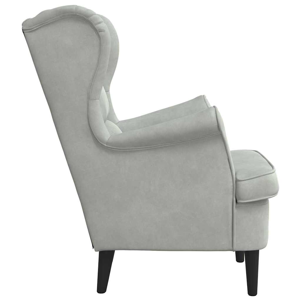 Sessel Hellgrau 71 x 92 x 91 cm Samt