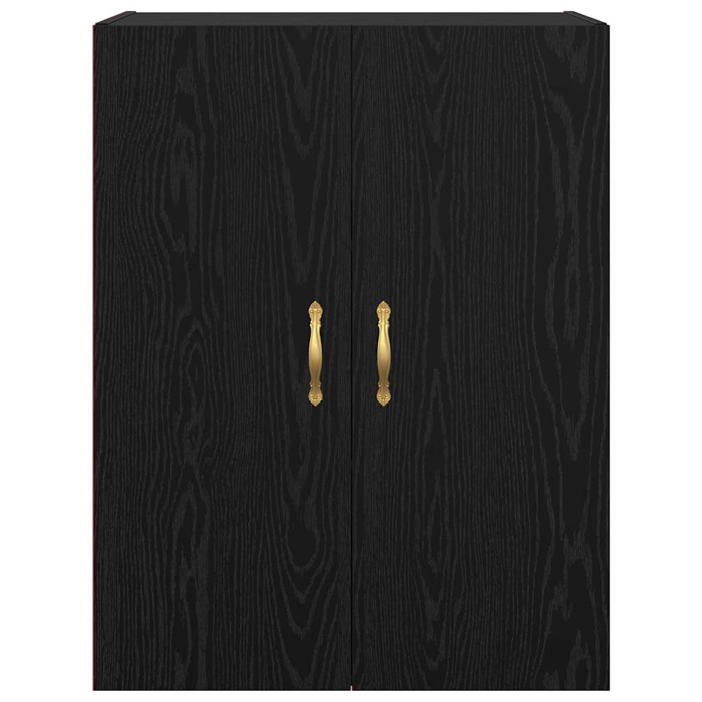 Wandschrank Schwarz Eichen-Optik 69.5 x 34 x 90 cm