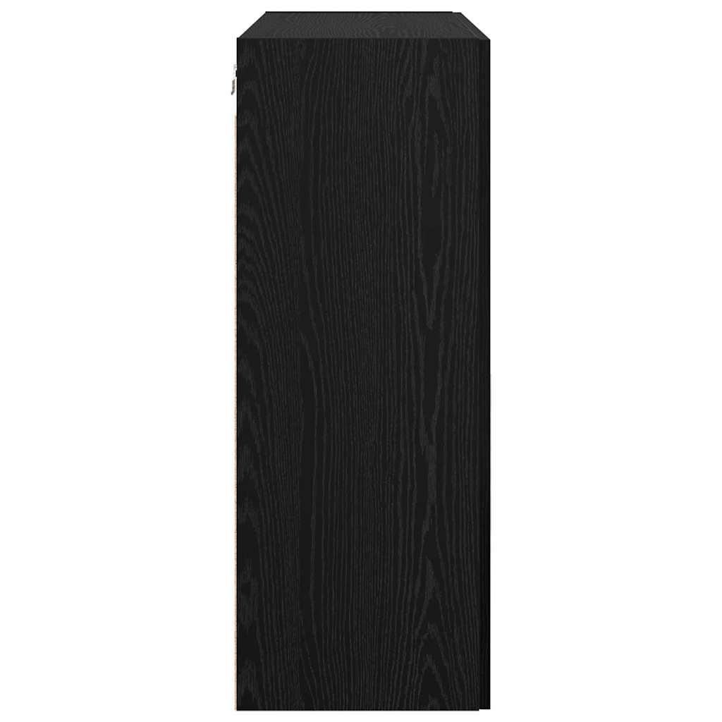 Wandschrank Schwarz Eichen-Optik 69.5 x 34 x 90 cm