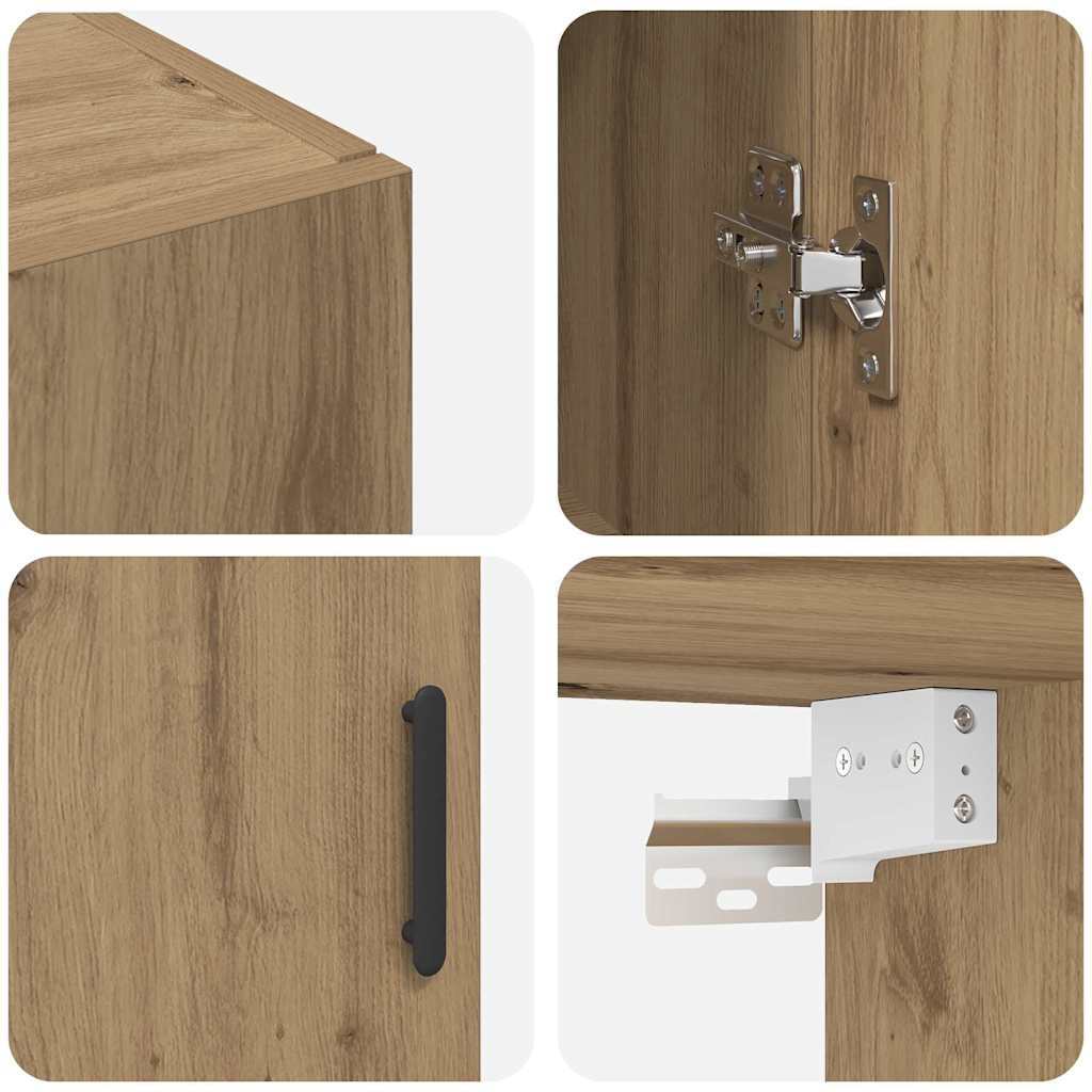 Wandschrank Artisan-Eiche 69.5 x 34 x 90 cm Holzwerkstoff