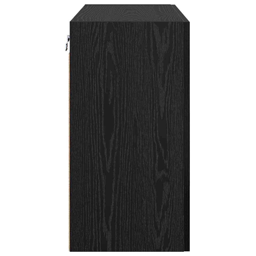 Wandschrank Schwarz Eichen-Optik 60 x 31 x 60 cm Holzwerkstoff