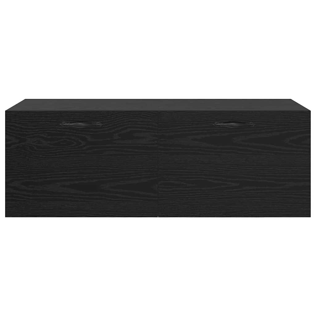 Wandschrank Schwarz Eichen-Optik 100 x 36,5 x 35 cm