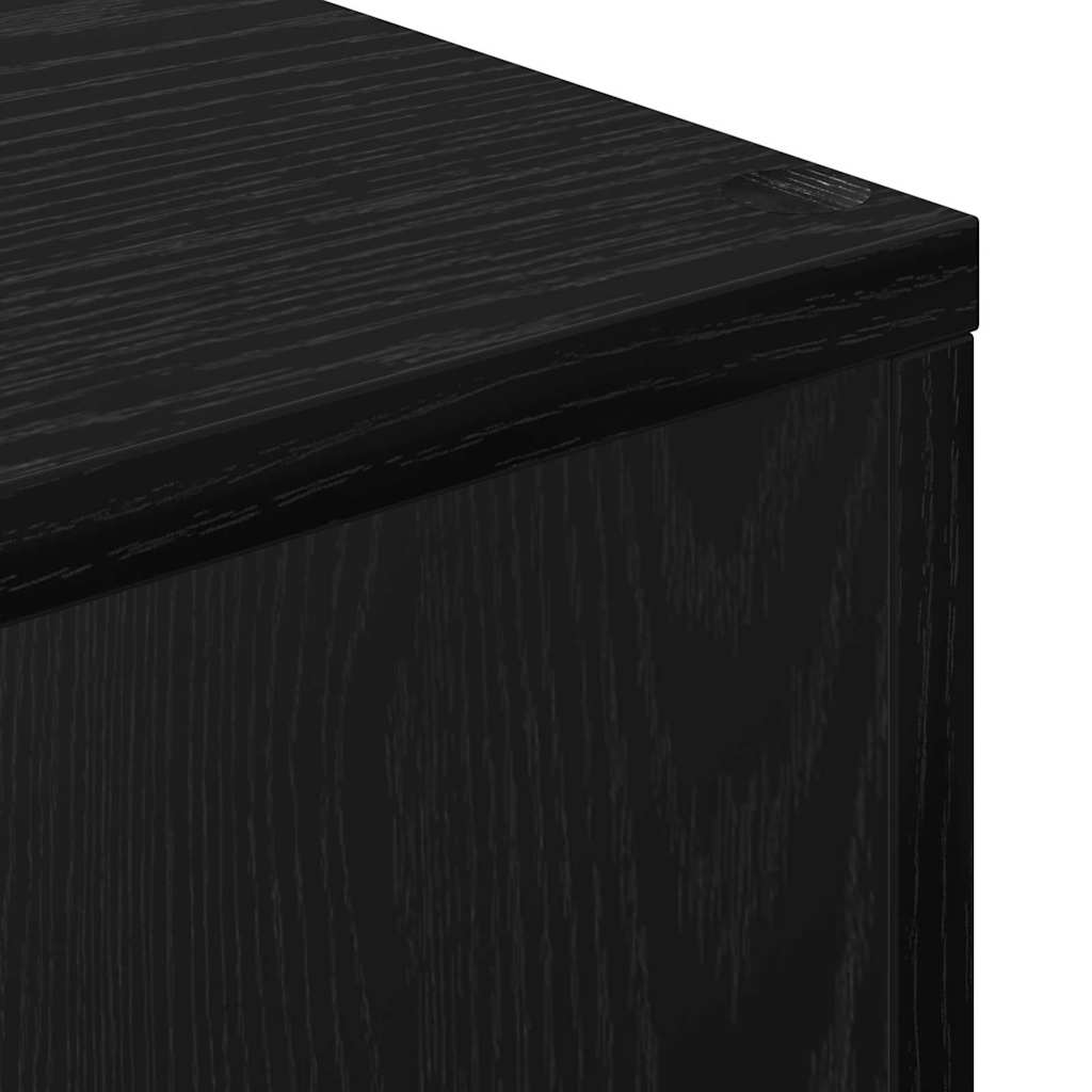 Raumteiler Bücherregal Schwarz Eichen-Optik