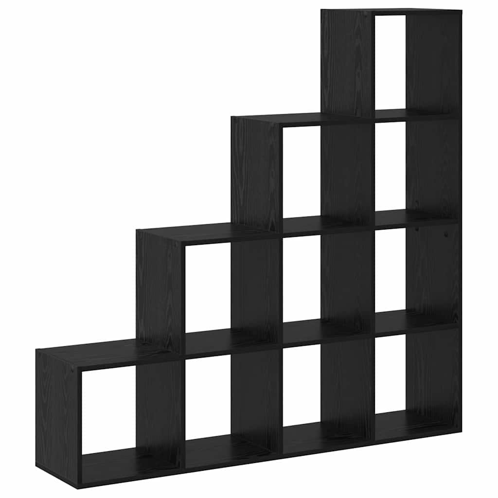 Raumteiler Bücherregal Schwarz Eichen-Optik