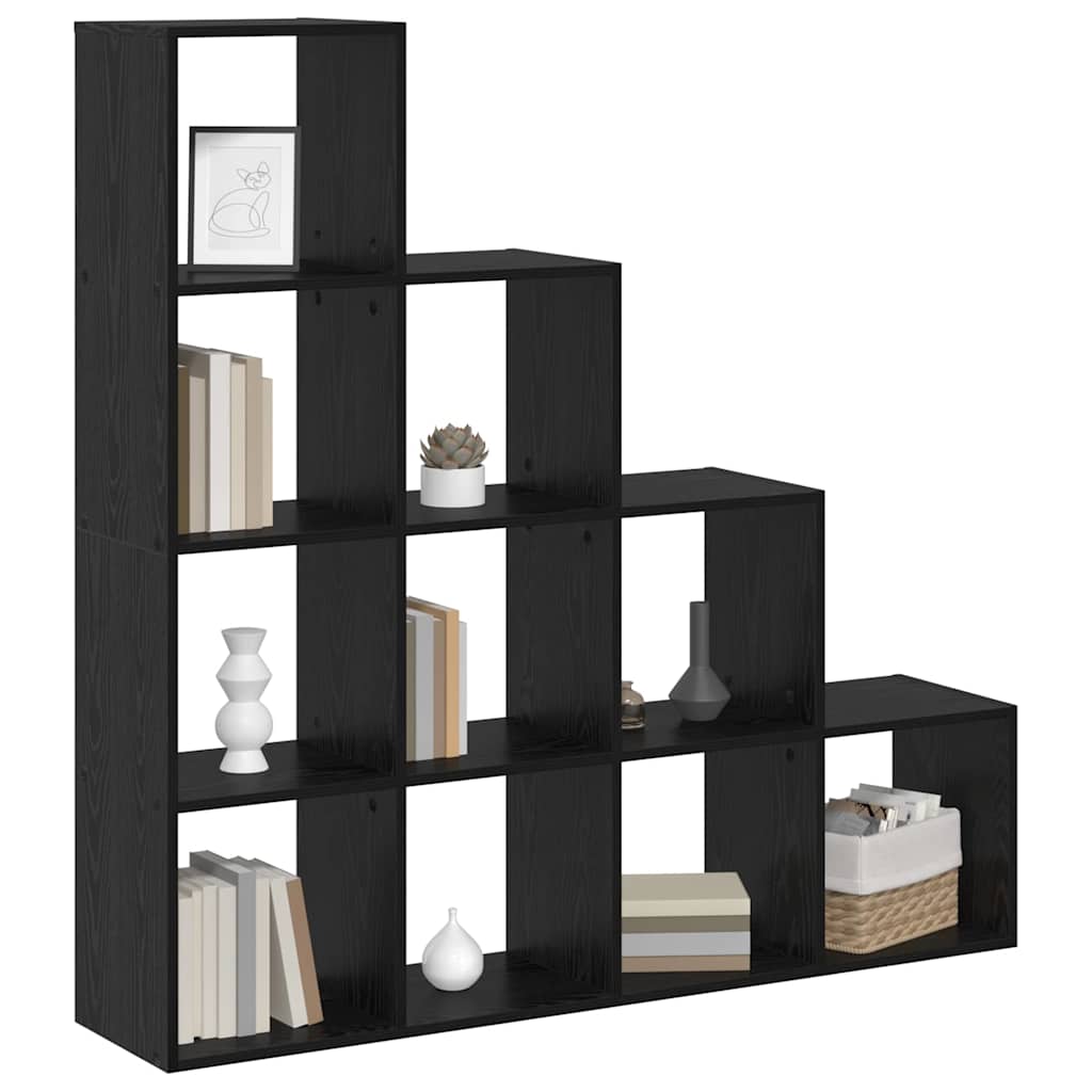 Raumteiler Bücherregal Schwarz Eichen-Optik