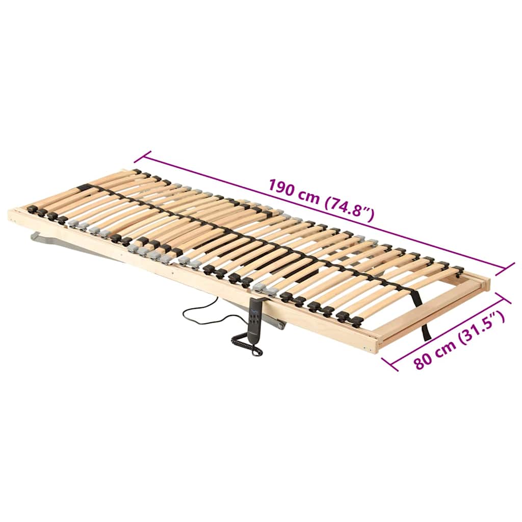 Bett-Lattenrost Braun 80 x 190 cm Massivholz Buche