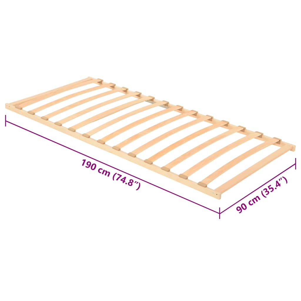 Bett-Lattenrost Braun 90 x 190 cm Massivholz Buche