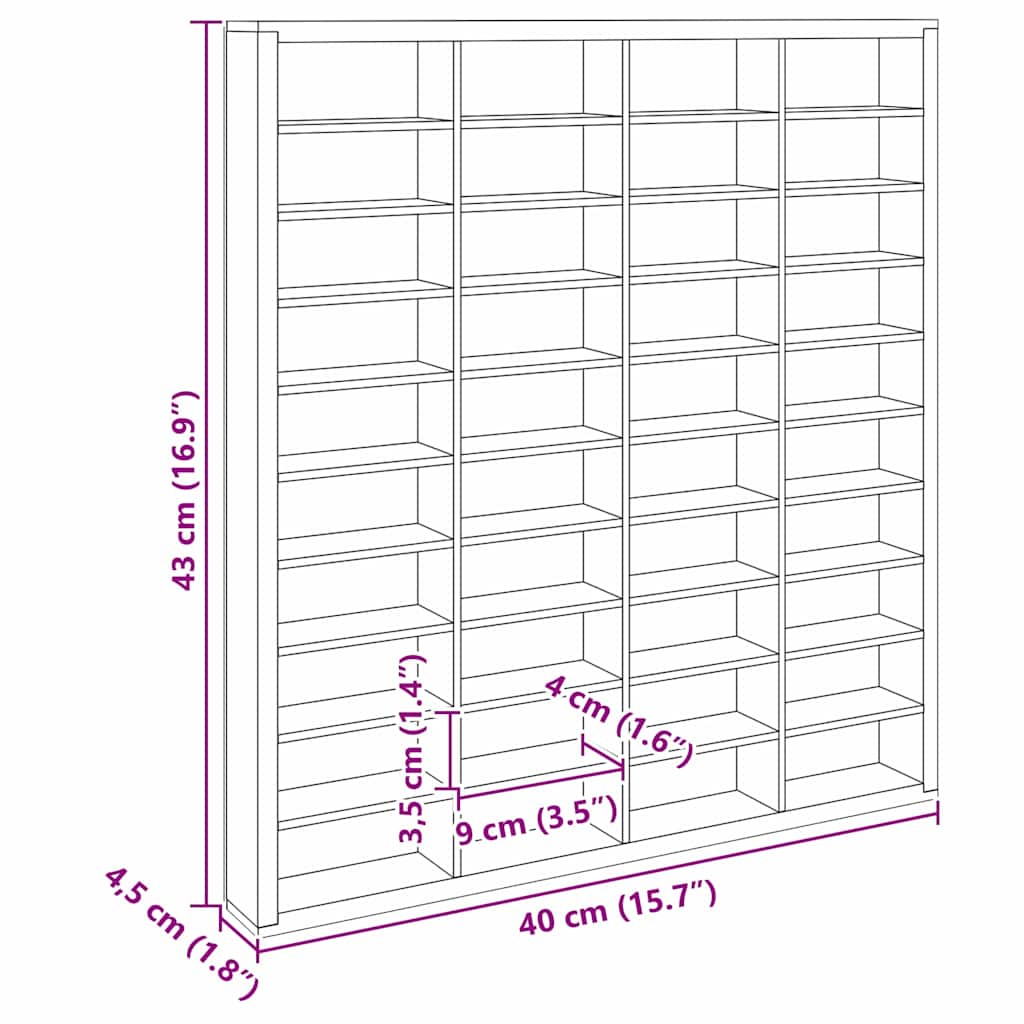 Wanddisplay-Case Wandhalterung Beige 40 x 4,5 x 43 cm