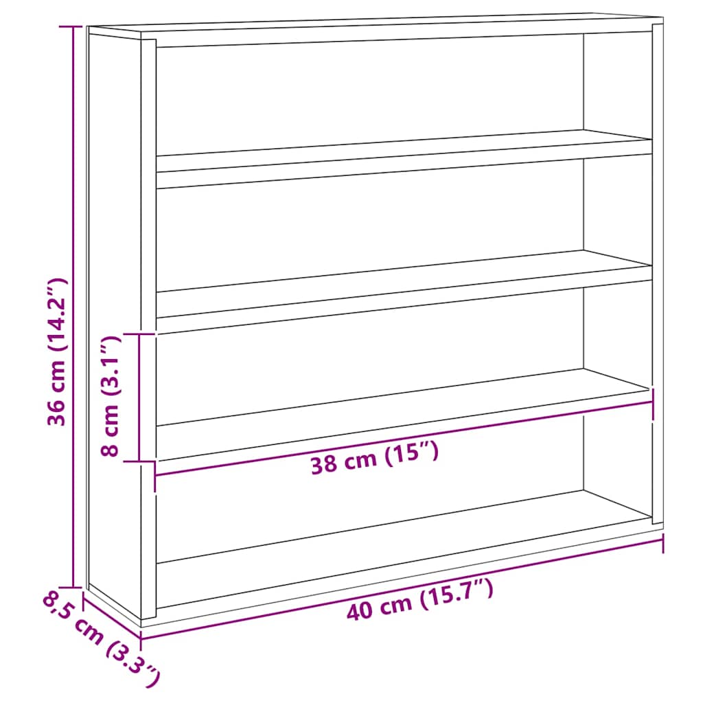 Wanddisplay-Case Wandhalterung Beige 40 x 8,5 x 37 cm