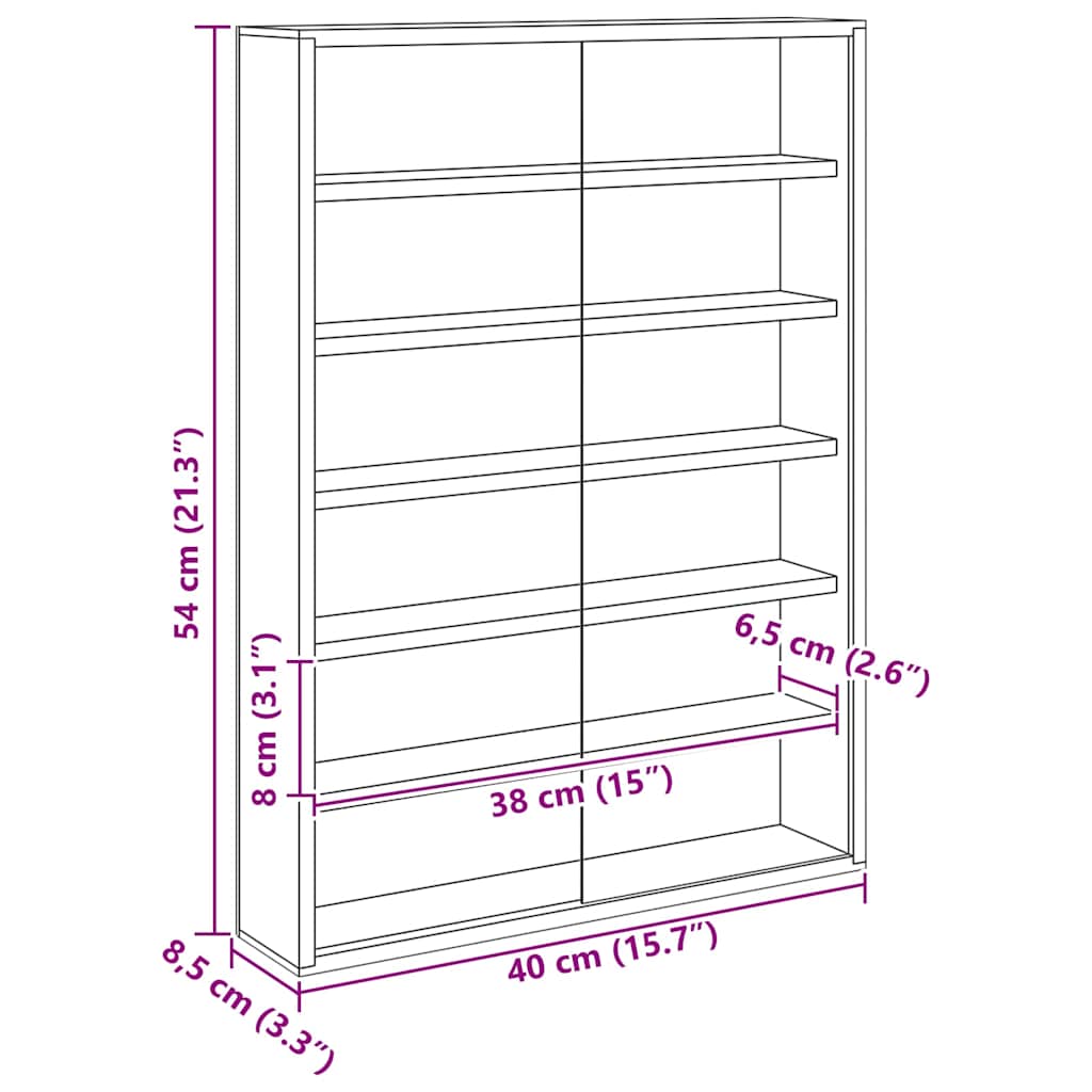 Wanddisplay-Case mit Regal Beige 40 x 8,5 x 54 cm Sperrholz