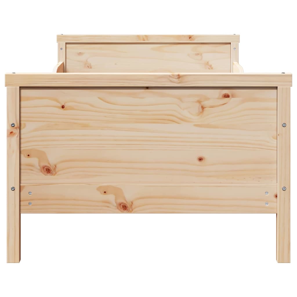 Ausziehbares Bettgestell für Kinder Braun 80 x 130 / 165 / 200 cm