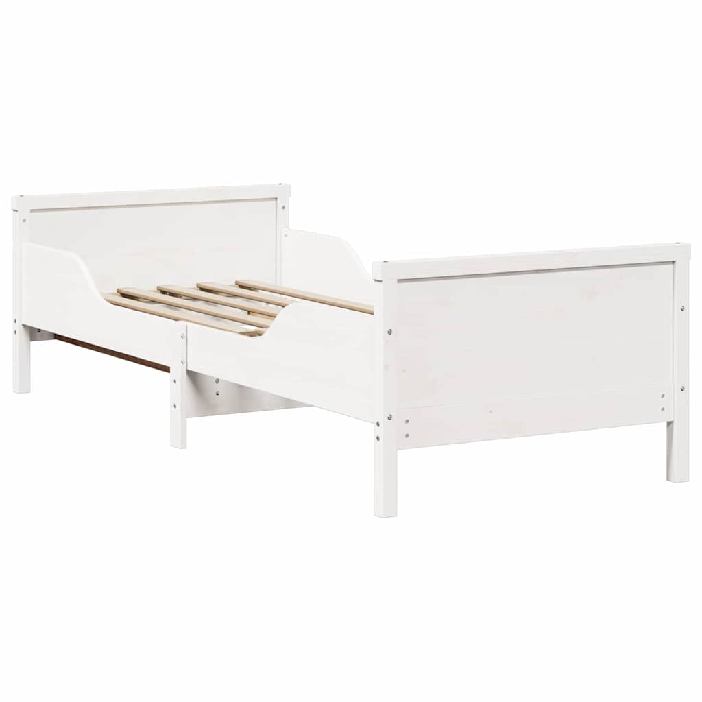 Ausziehbares Bettgestell für Kinder Weiß 80 x 130 / 165 / 200 cm