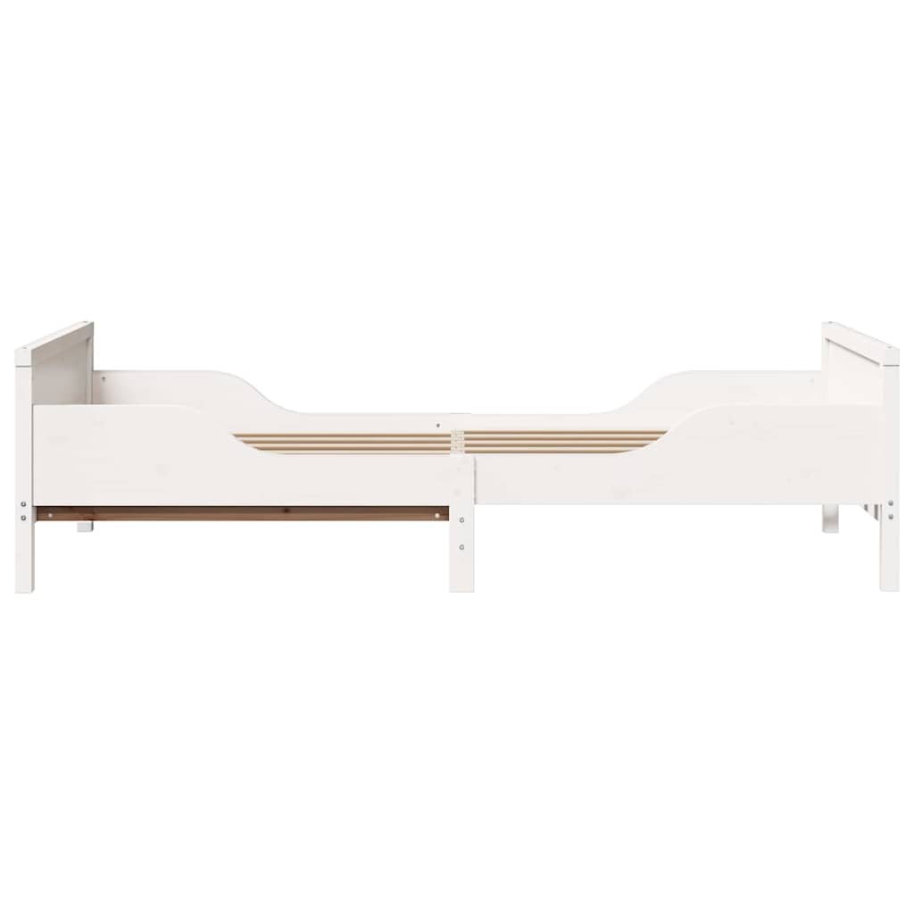 Ausziehbares Bettgestell für Kinder Weiß 80 x 130 / 165 / 200 cm