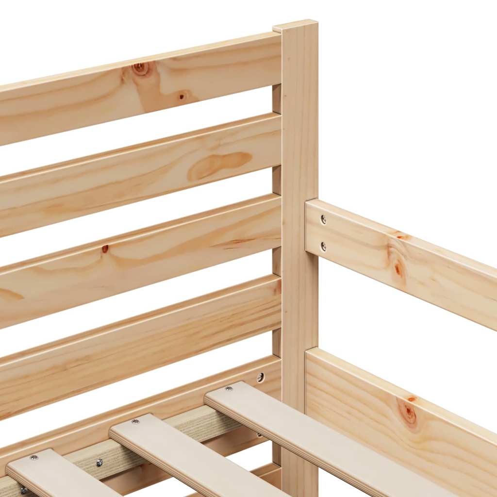 Ausziehbares Bettgestell für Kinder Braun 80 x 130 / 165 / 200 cm
