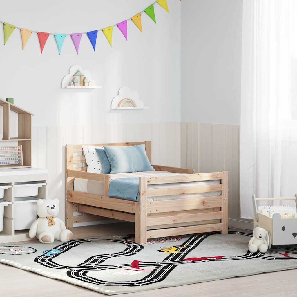 Ausziehbares Bettgestell für Kinder Braun 80 x 130 / 165 / 200 cm