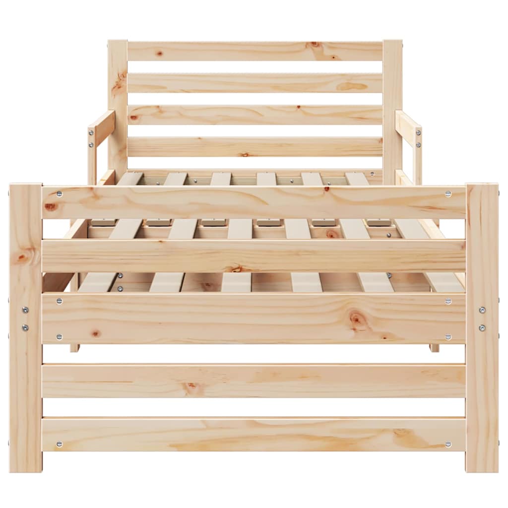 Ausziehbares Bettgestell für Kinder Braun 80 x 130 / 165 / 200 cm