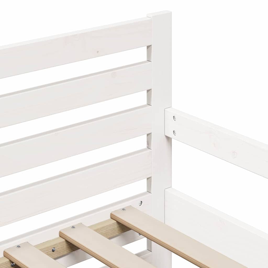 Ausziehbares Bettgestell für Kinder Weiß 80 x 130 / 165 / 200 cm