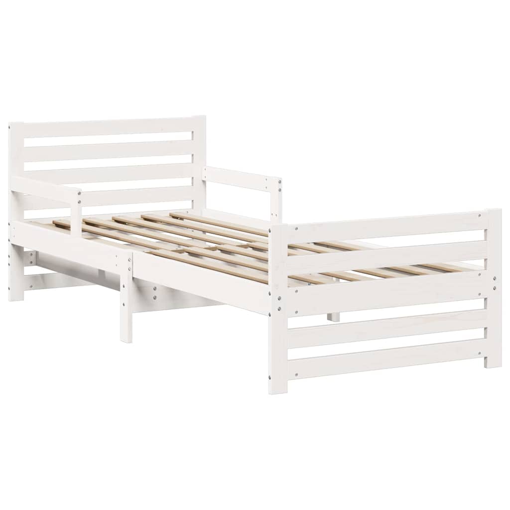 Ausziehbares Bettgestell für Kinder Weiß 80 x 130 / 165 / 200 cm