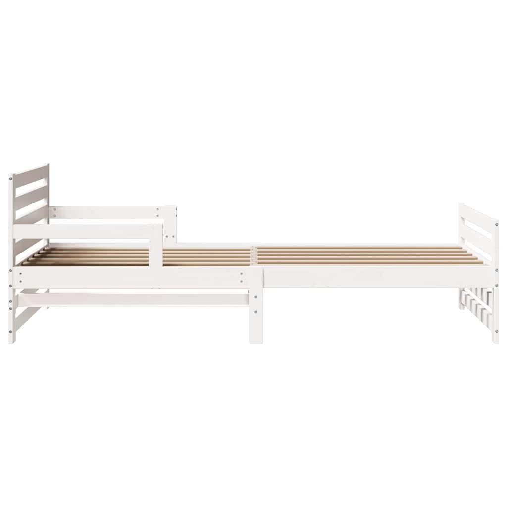 Ausziehbares Bettgestell für Kinder Weiß 80 x 130 / 165 / 200 cm