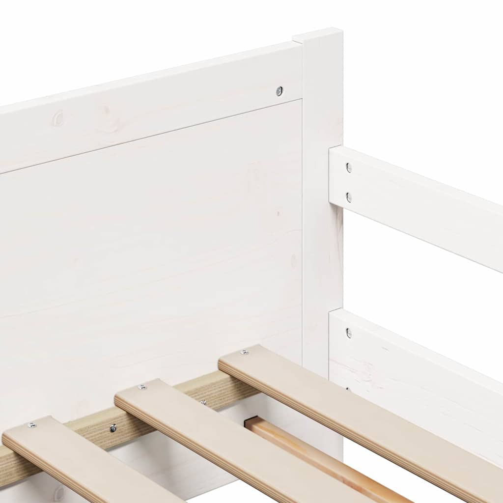 Ausziehbares Bettgestell für Kinder Weiß 80 x 130 / 165 / 200 cm