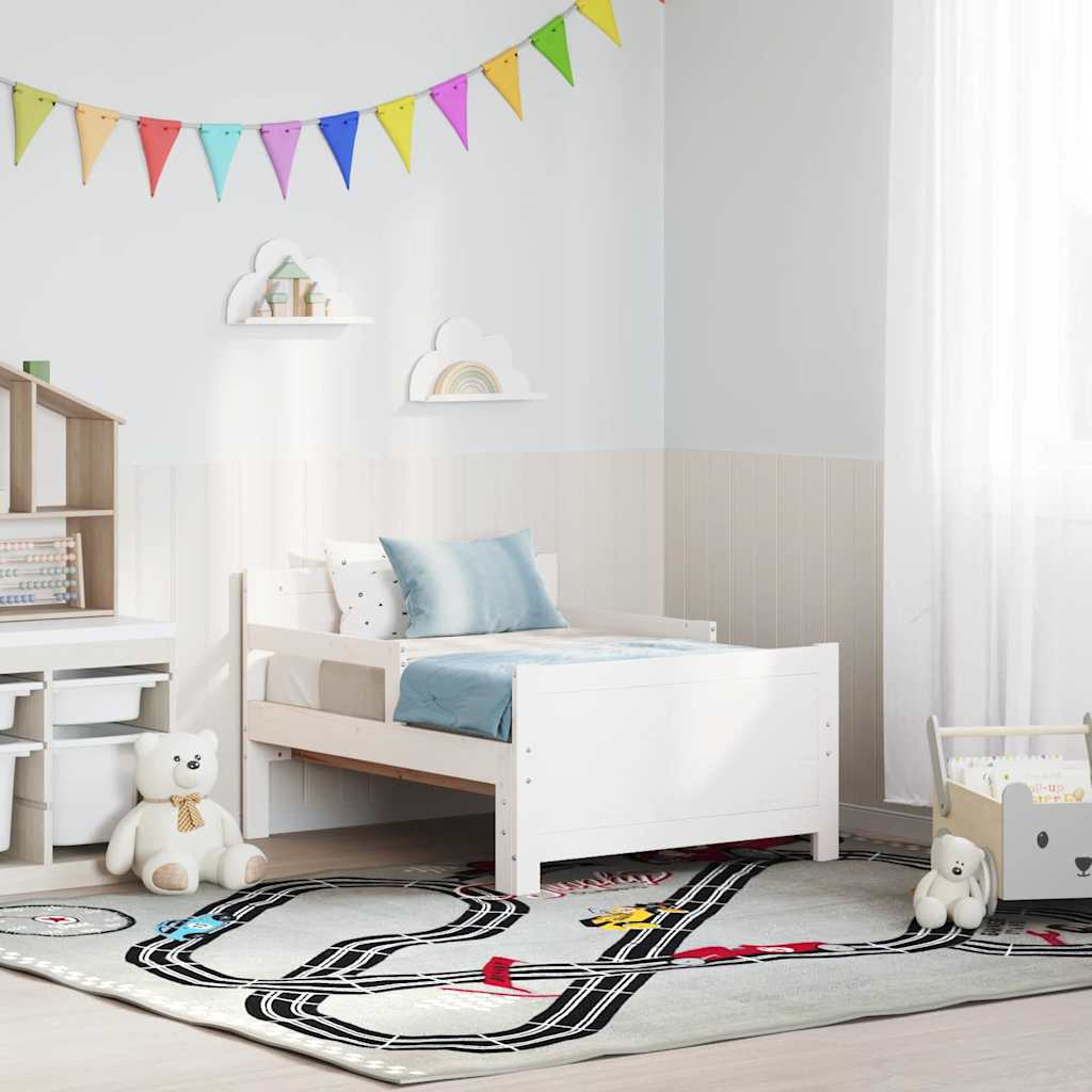 Ausziehbares Bettgestell für Kinder Weiß 80 x 130 / 165 / 200 cm