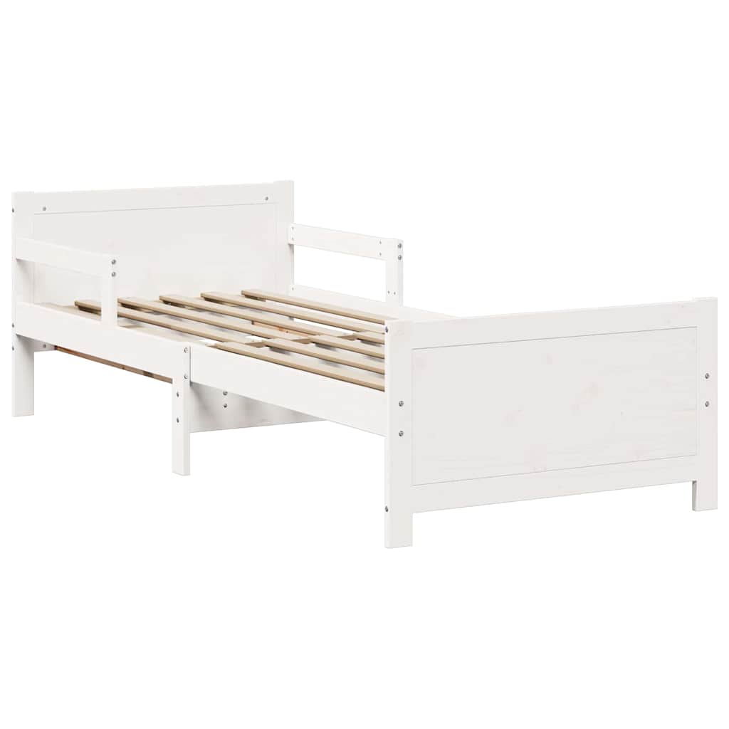 Ausziehbares Bettgestell für Kinder Weiß 80 x 130 / 165 / 200 cm