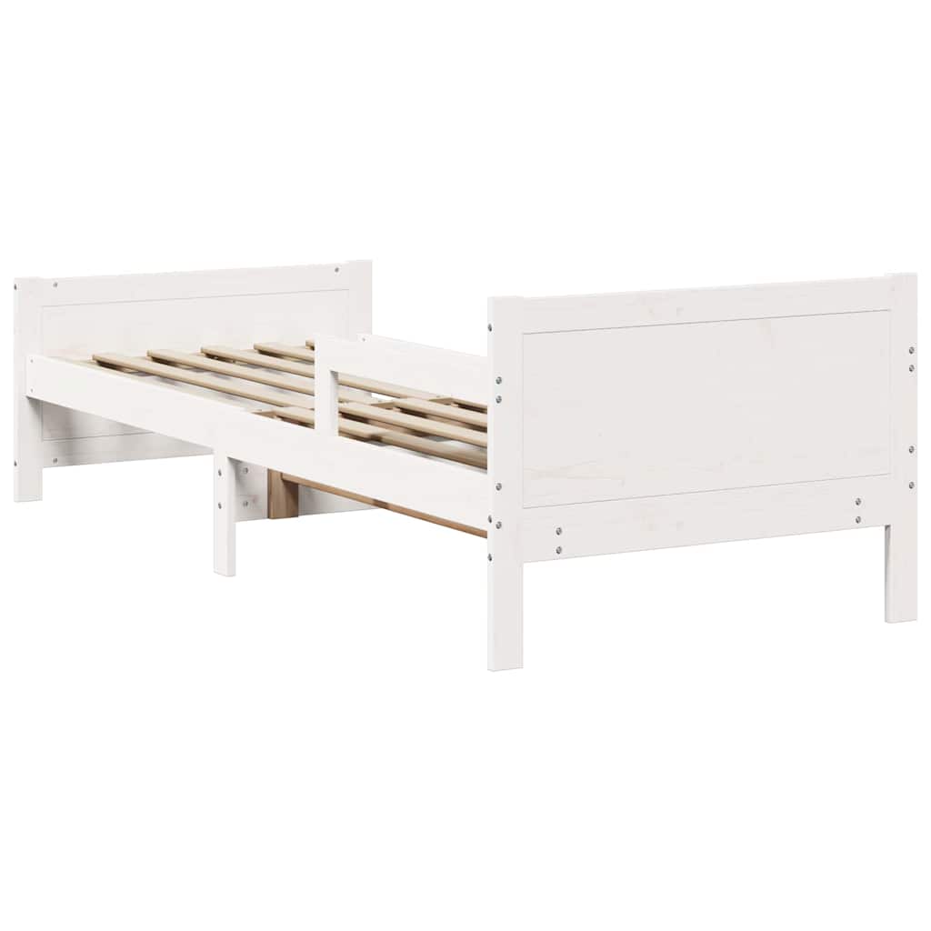 Ausziehbares Bettgestell für Kinder Weiß 80 x 130 / 165 / 200 cm