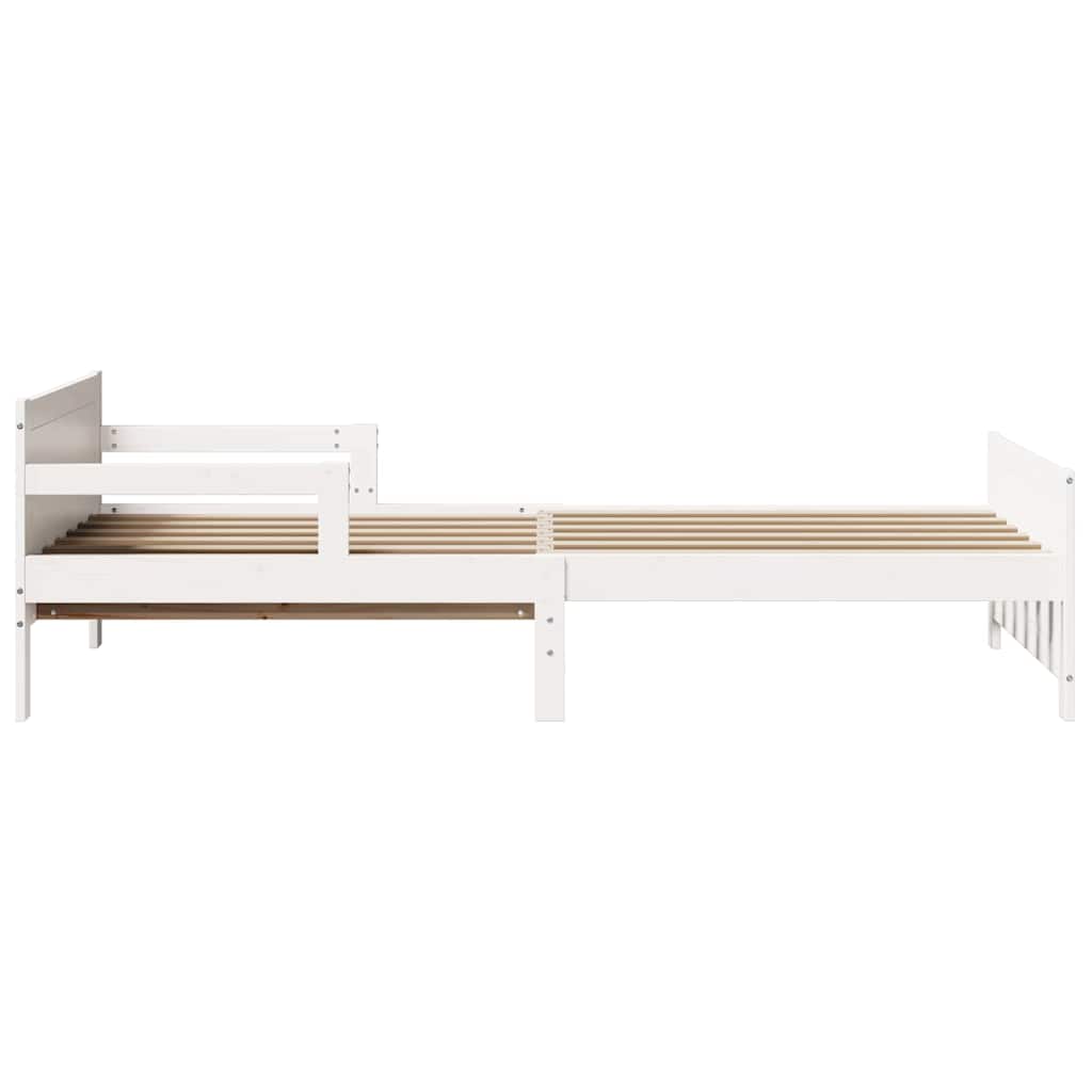 Ausziehbares Bettgestell für Kinder Weiß 80 x 130 / 165 / 200 cm
