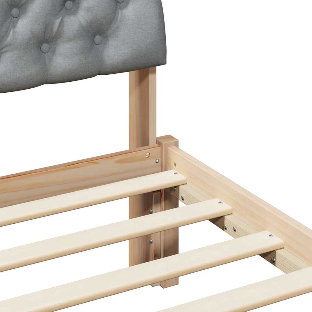 Bettgestell Braun und hellgrau 160 x 200 cm Massivholz Kiefer