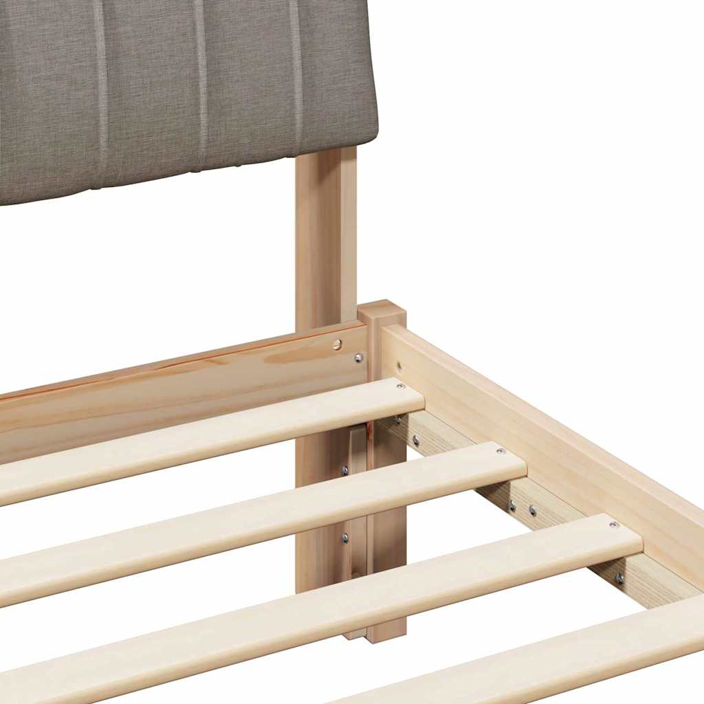 Bettgestell Braun und Taupe 160 x 200 cm Massivholz Kiefer
