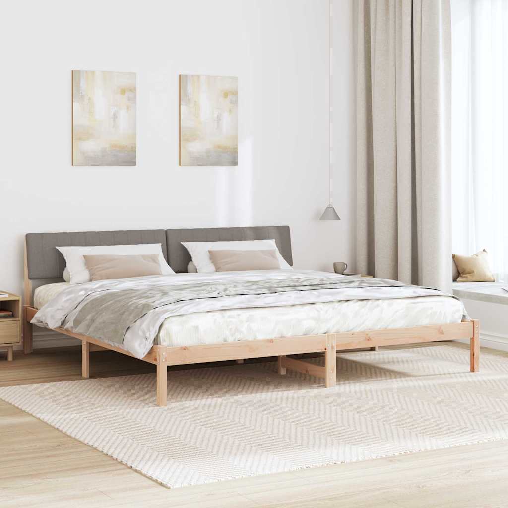 Bettgestell Braun und Taupe 160 x 200 cm Massivholz Kiefer