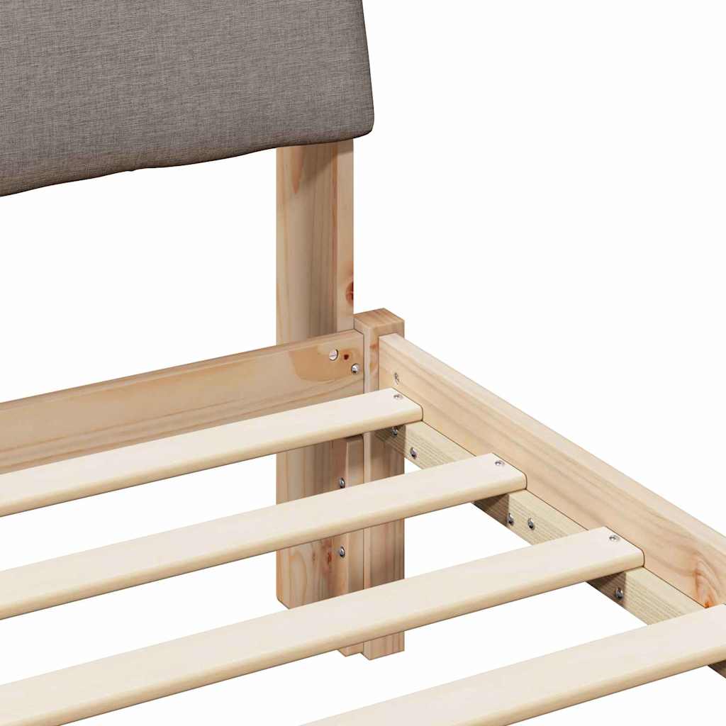 Bettgestell Braun und Taupe 120 x 200 cm Massivholz Kiefer