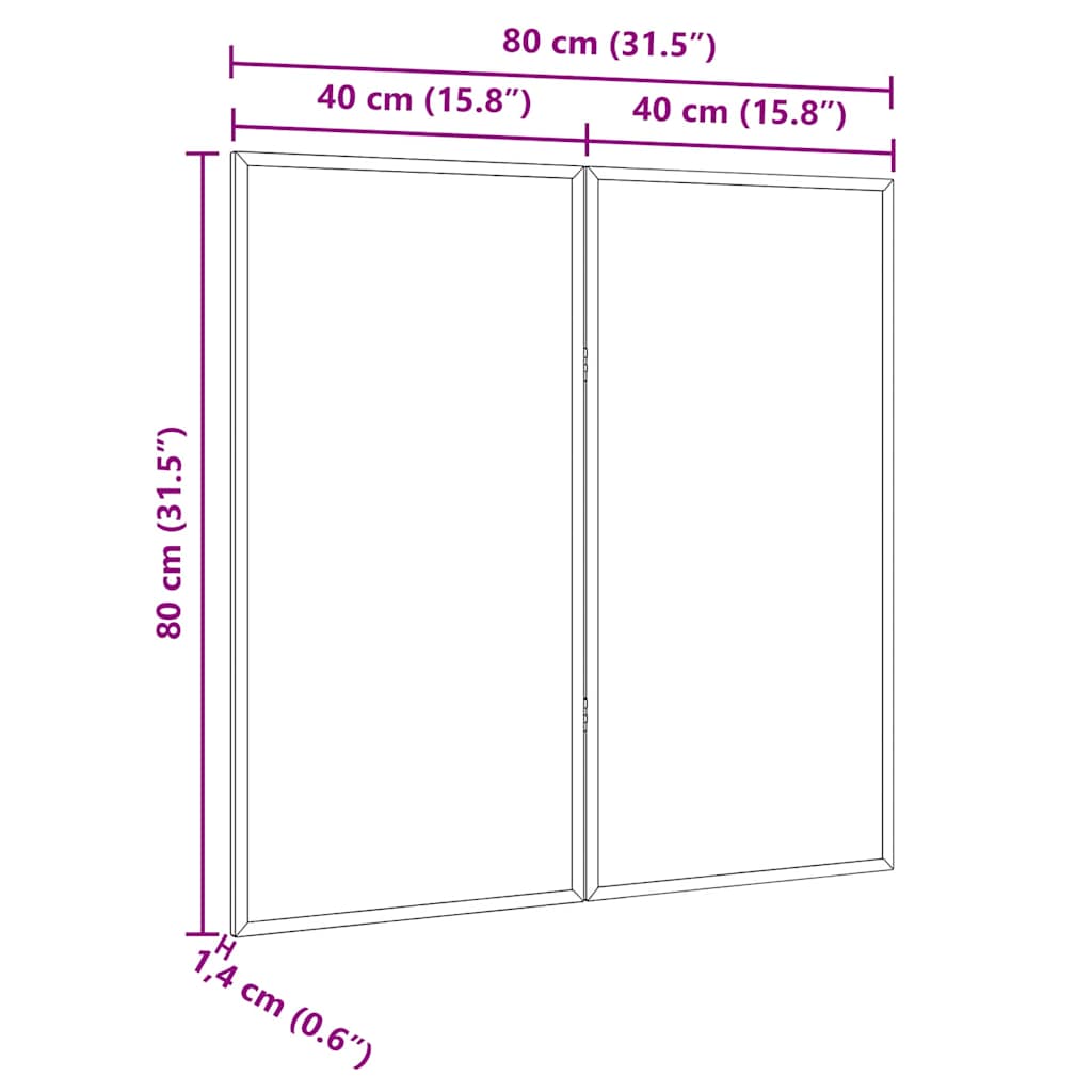 Info-Tafel 80 x 80 x 1,4 cm Massivholz Kiefer Braun Klappbar