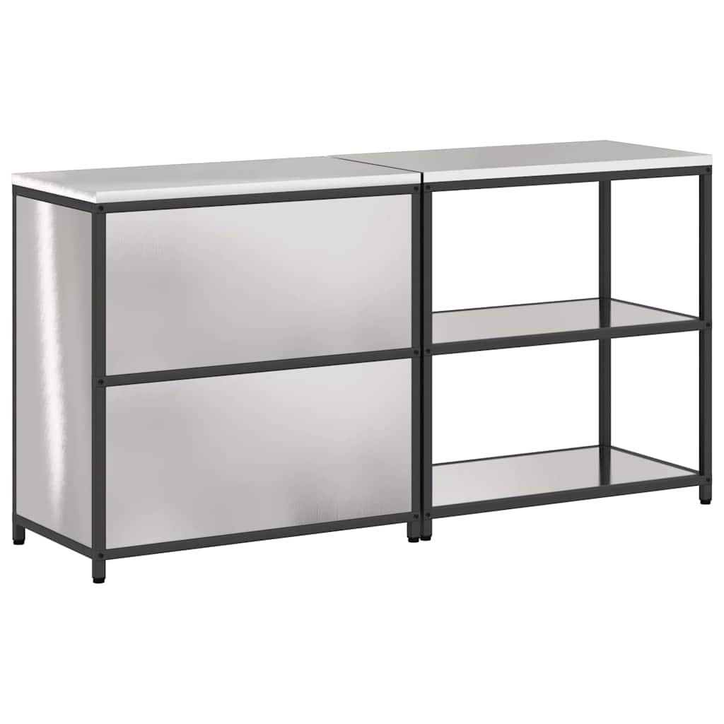 Aufbewahrungsset für die Küche mit Regal 2 pcs Silber Stahl