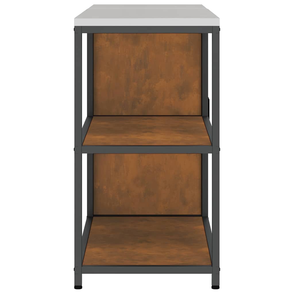 Küchenlager-Set mit Regal mit Tür 2 pcs Rostig Wetterfeststahl